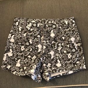 Disney Alice in Wonderland High-Waisted Black and White Shorts